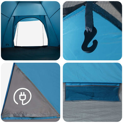 vidaXL Camping Tent 4-Person Blue Polyester and Steel