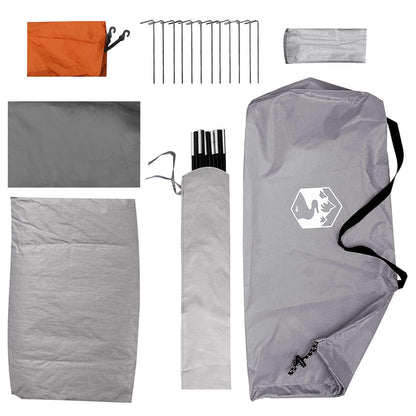 vidaXL Camping Tent 4-Person Grey and Orange Polyester and Steel