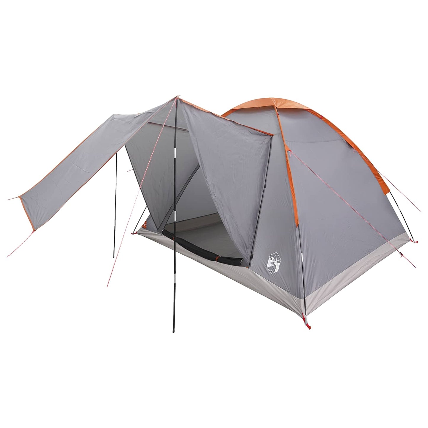 vidaXL Camping Tent 4-Person Grey and Orange Polyester and Steel