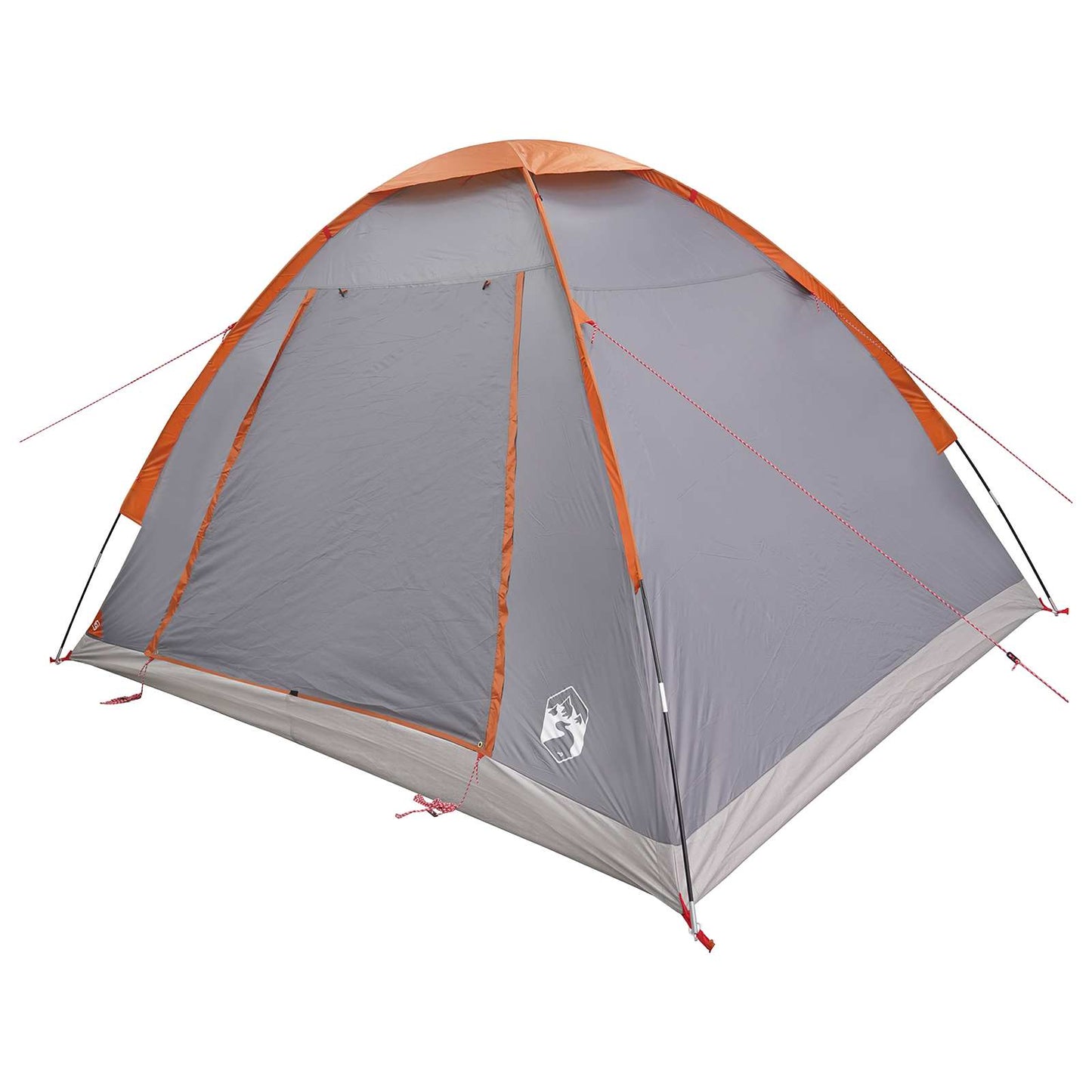 vidaXL Camping Tent 4-Person Grey and Orange Polyester and Steel