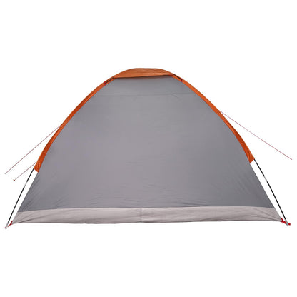 vidaXL Camping Tent 4-Person Grey and Orange Polyester and Steel
