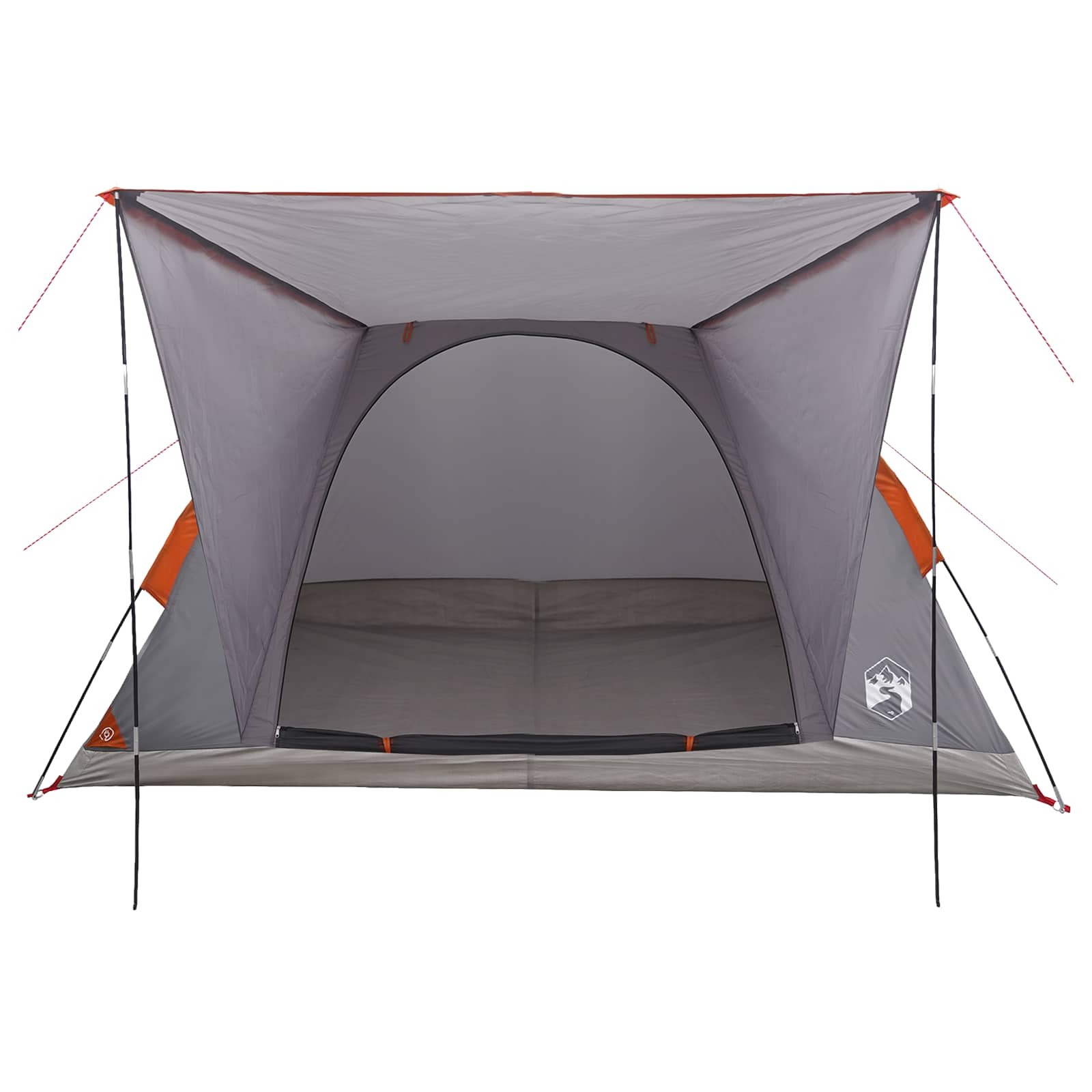 vidaXL Camping Tent 4-Person Grey and Orange Polyester and Steel