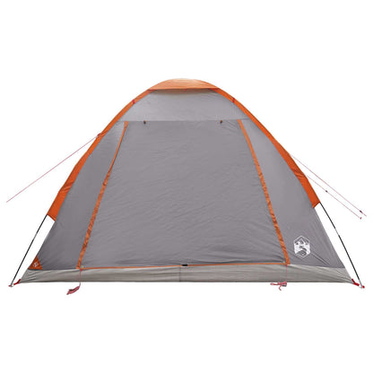 vidaXL Camping Tent 4-Person Grey and Orange Polyester and Steel