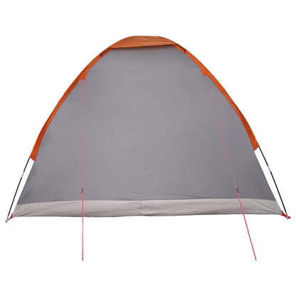 vidaXL Camping Tent 4-Person Grey and Orange Polyester and Steel