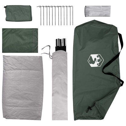 vidaXL Camping Tent 4-Person Army Green Polyester and Steel - 275 x 215 x 125 cm