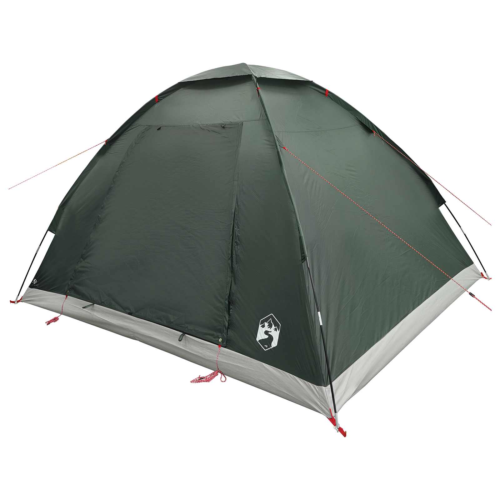 vidaXL Camping Tent 4-Person Army Green Polyester and Steel - 275 x 215 x 125 cm