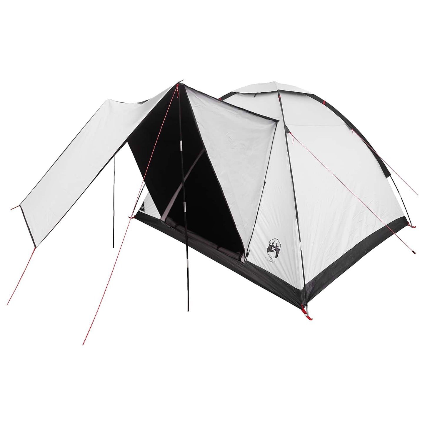 vidaXL Camping Tent 4-Person White Blackout Polyester and Steel - 275 x 215 x 125 cm