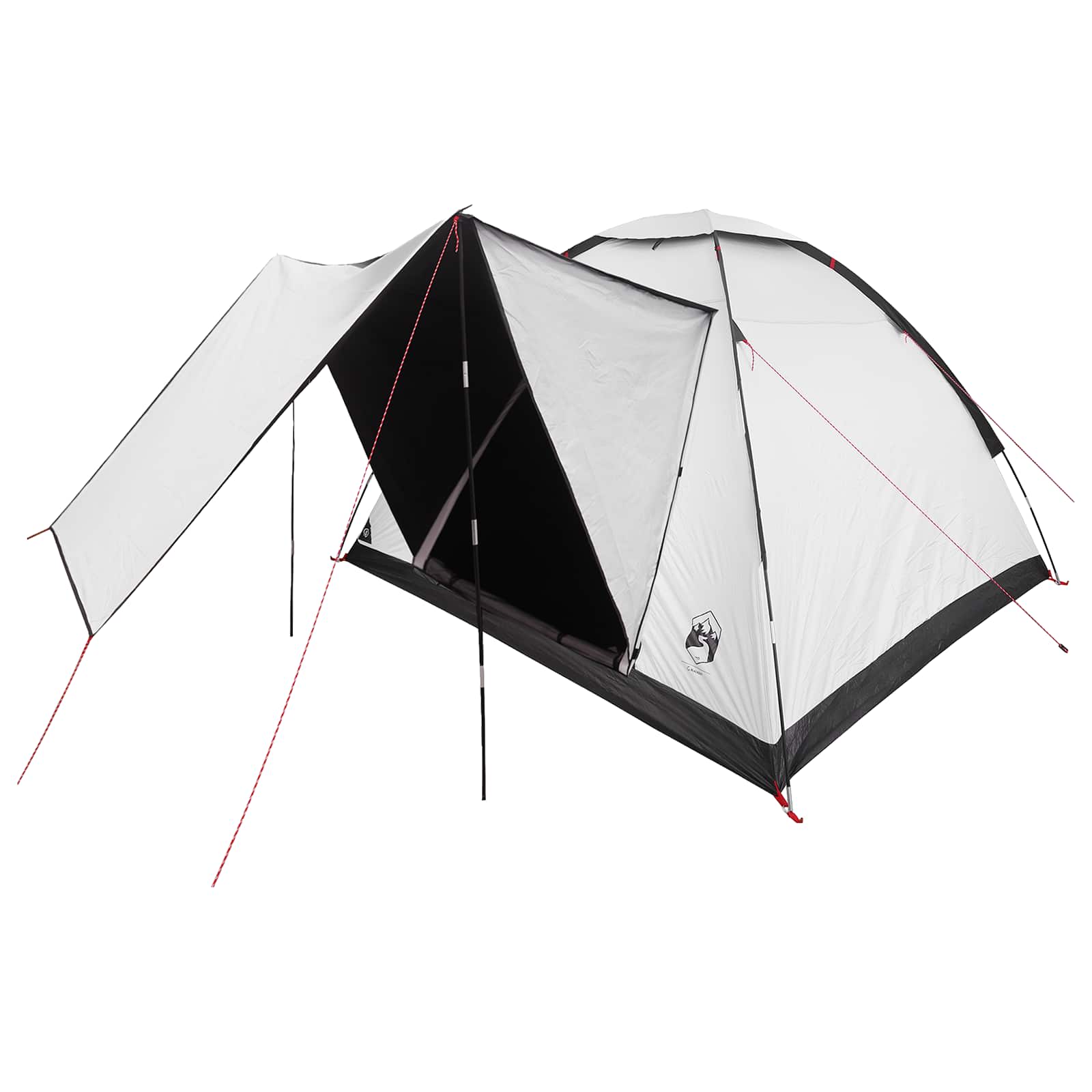 vidaXL Camping Tent 4-Person White Blackout Polyester and Steel - 275 x 215 x 125 cm