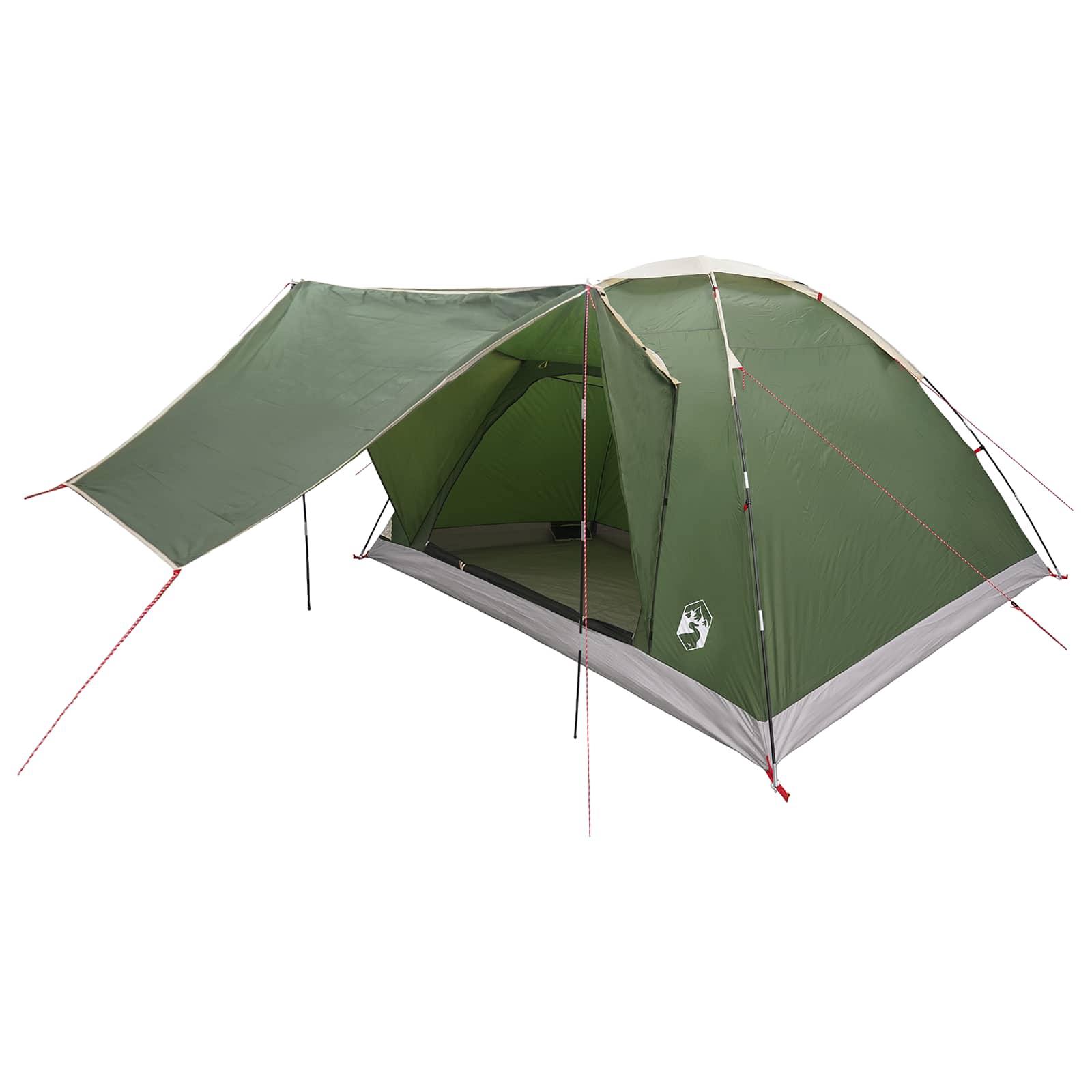 vidaXL Camping Tent 6-Person Green Polyester and Steel