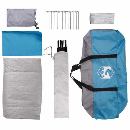 vidaXL Camping Tent 6-Person Blue Polyester and Steel