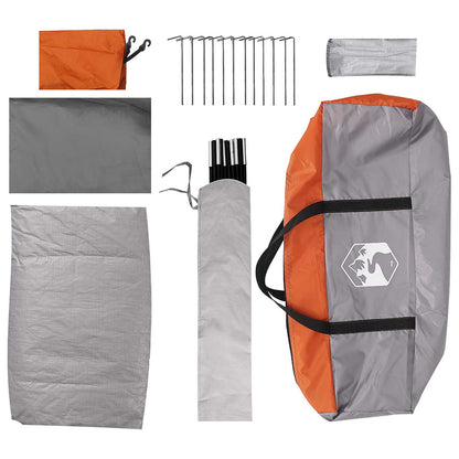 vidaXL Camping Tent 6-Person Grey and Orange Polyester and Steel