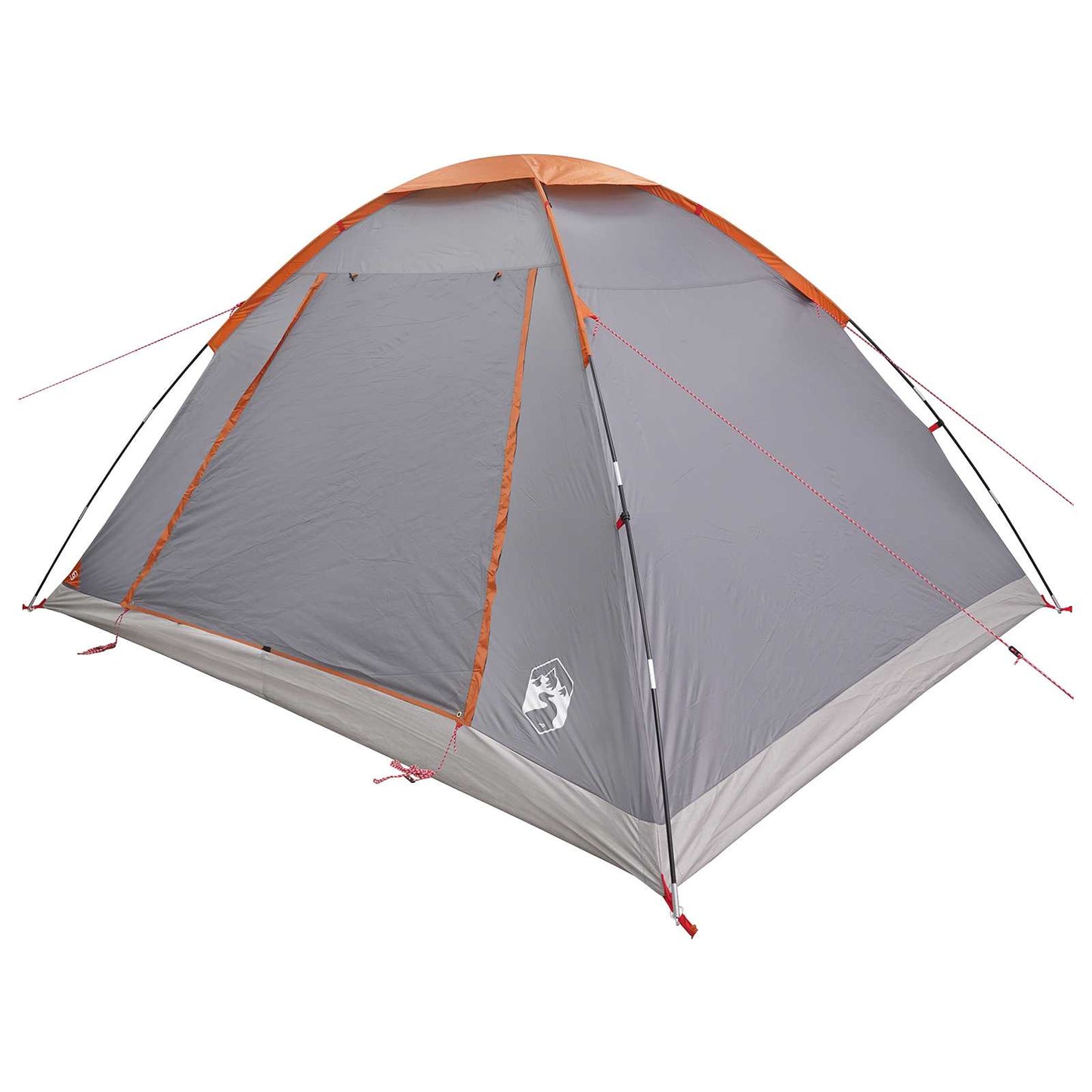 vidaXL Camping Tent 6-Person Grey and Orange Polyester and Steel
