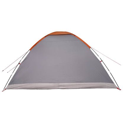 vidaXL Camping Tent 6-Person Grey and Orange Polyester and Steel