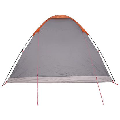 vidaXL Camping Tent 6-Person Grey and Orange Polyester and Steel