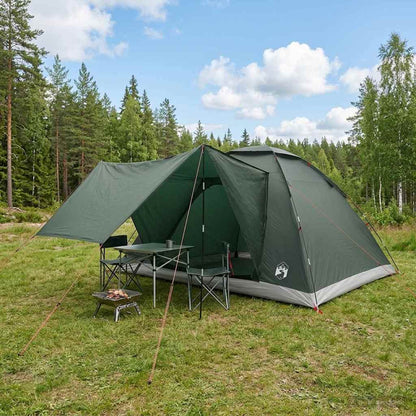vidaXL Camping Tent 6-Person Army Green Polyester and Steel - 335 x 275 x 180 cm