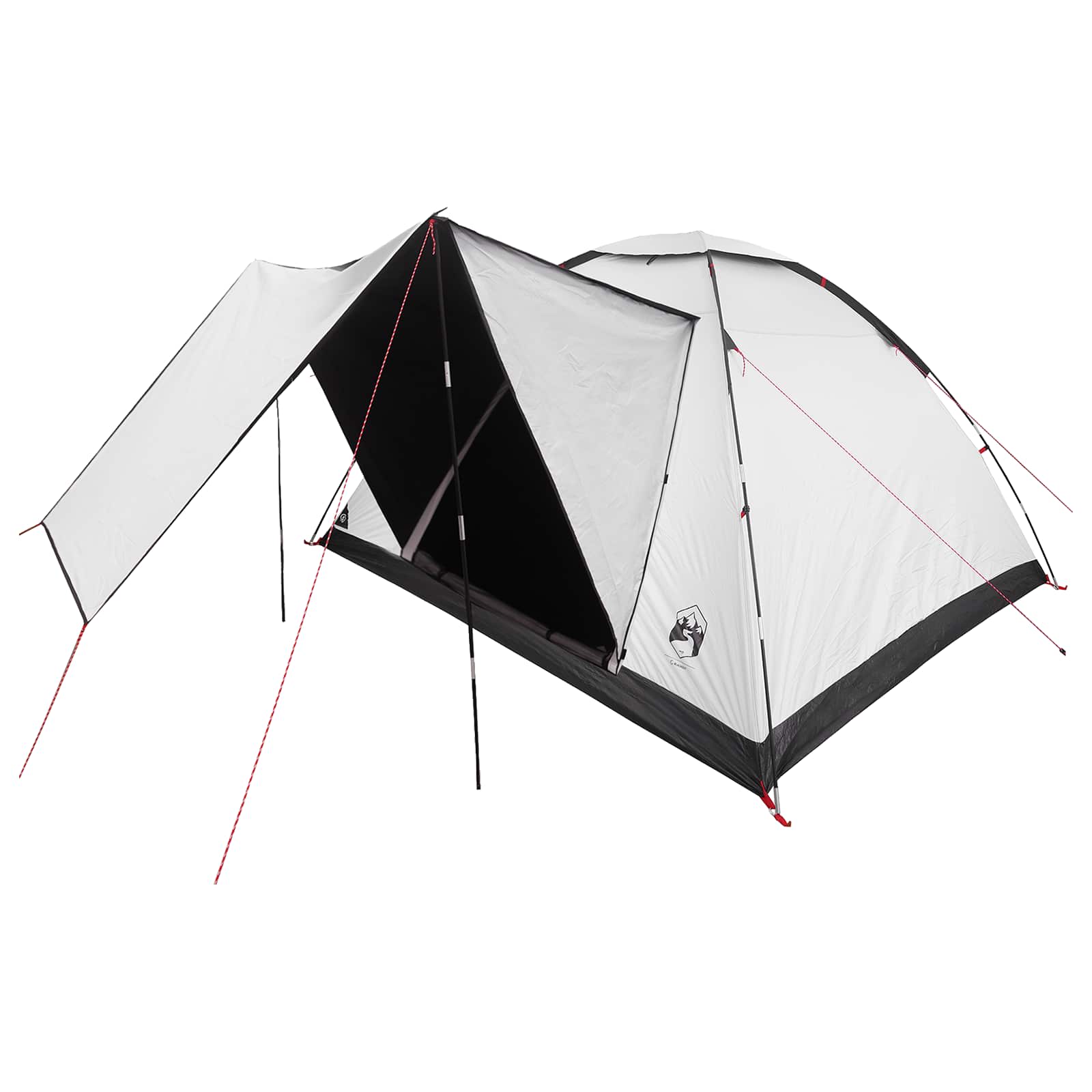 vidaXL Camping Tent 6-Person White Blackout Polyester and Steel - 335 x 275 x 180 cm