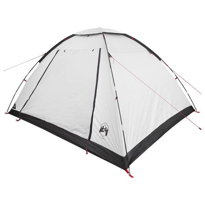vidaXL Camping Tent 6-Person White Blackout Polyester and Steel - 335 x 275 x 180 cm