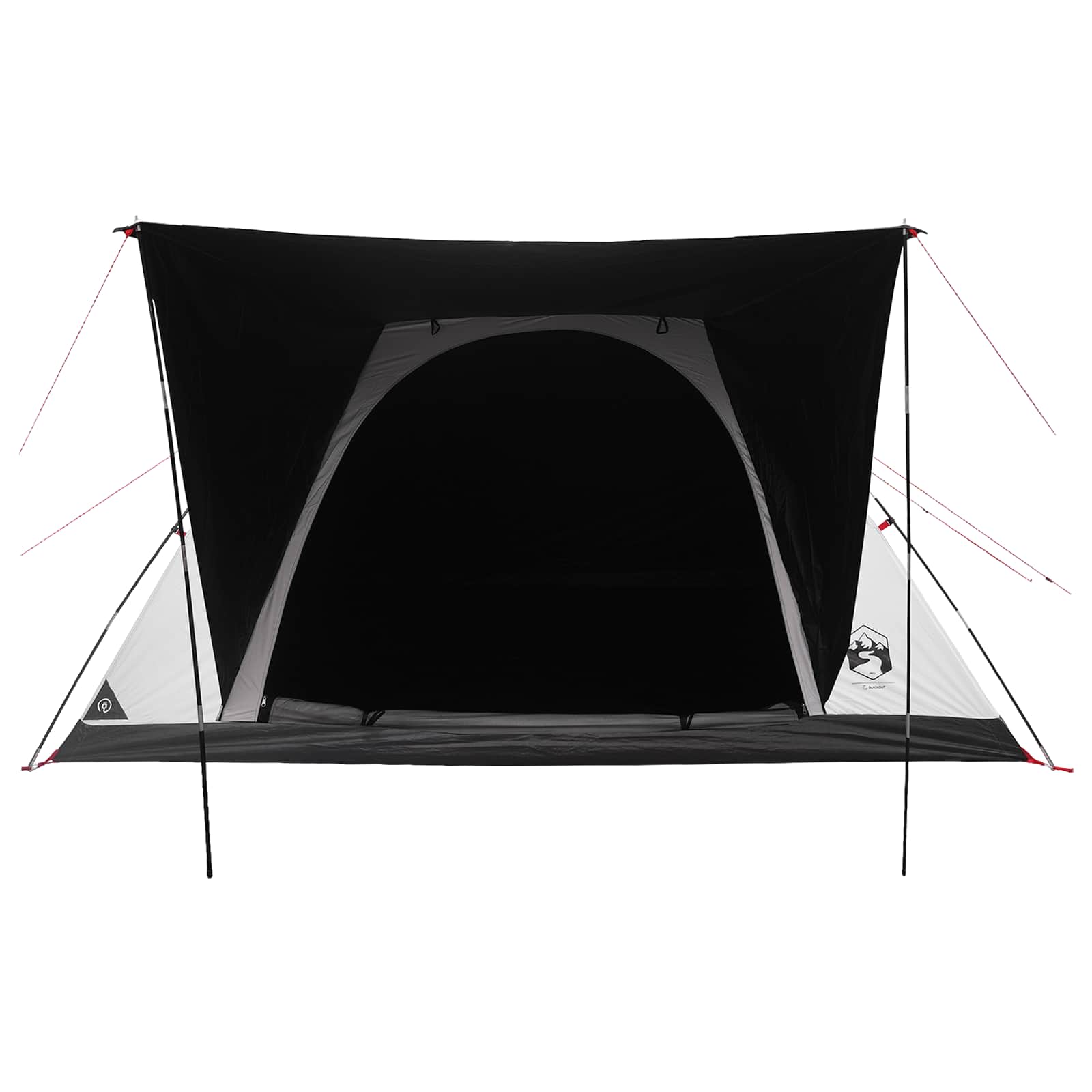 vidaXL Camping Tent 6-Person White Blackout Polyester and Steel - 335 x 275 x 180 cm