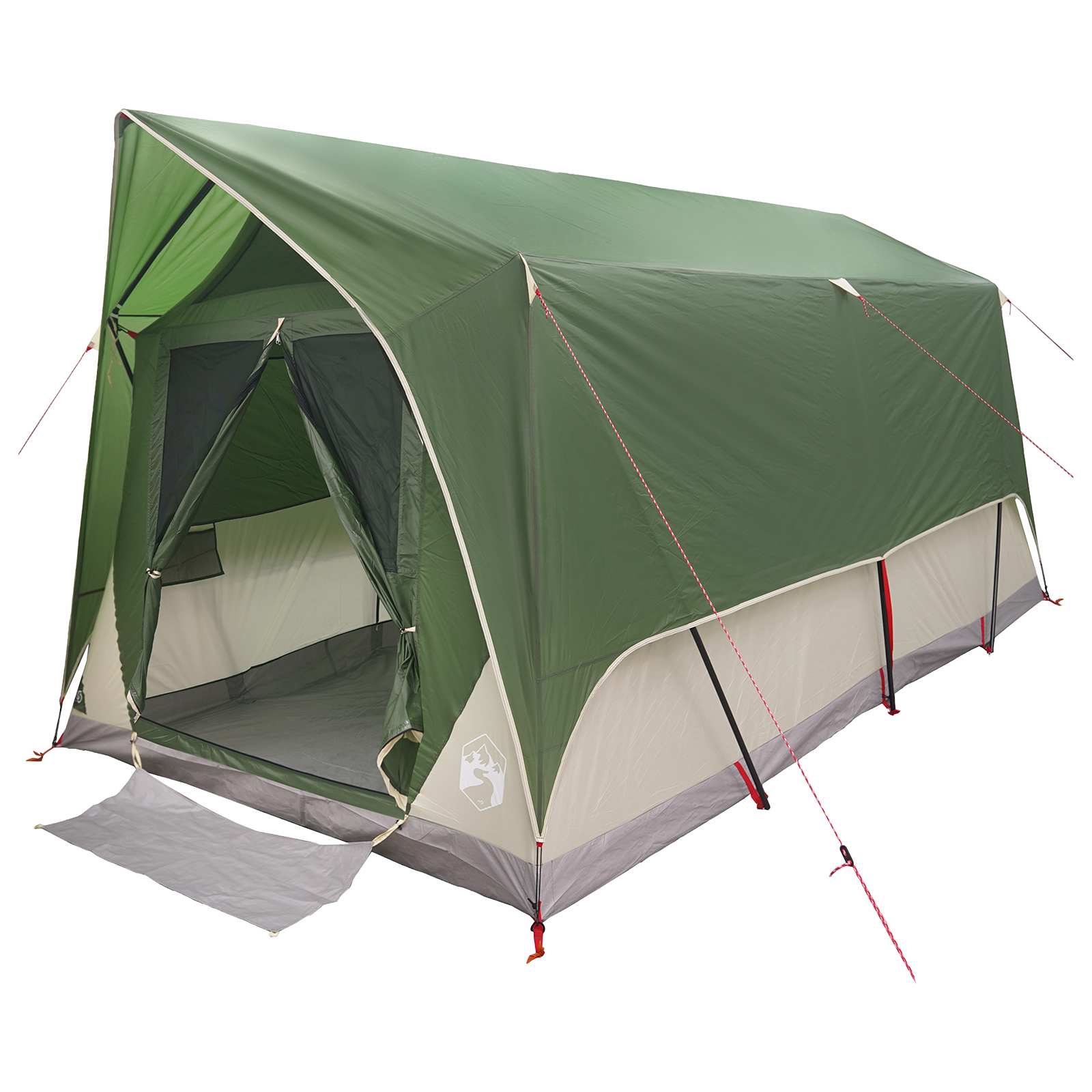 vidaXL Tunnel Tent with Roof Green 8-Person Polyester and Steel