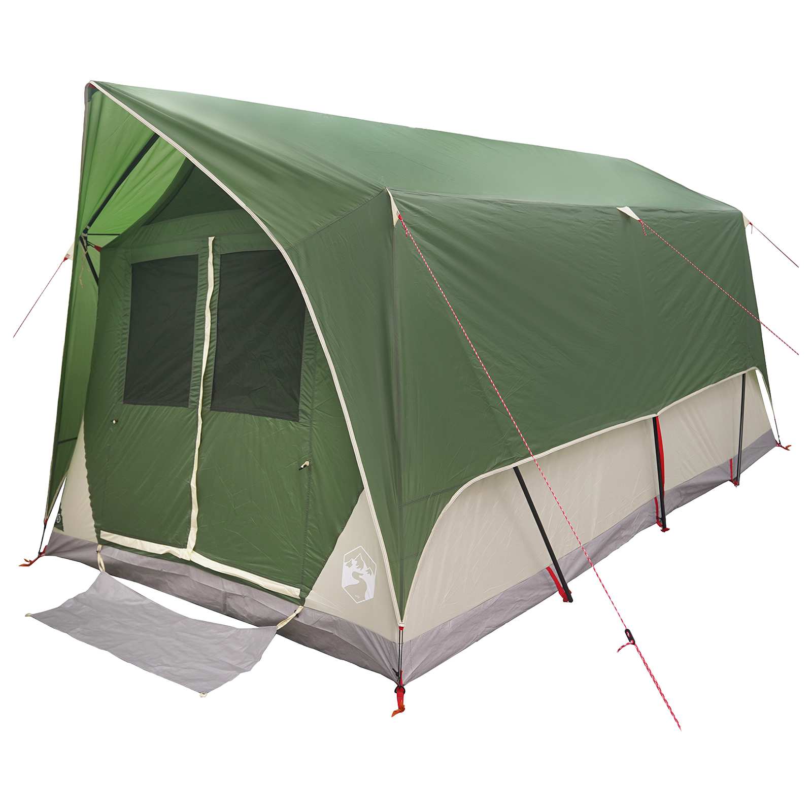 vidaXL Tunnel Tent with Roof Green 8-Person Polyester and Steel