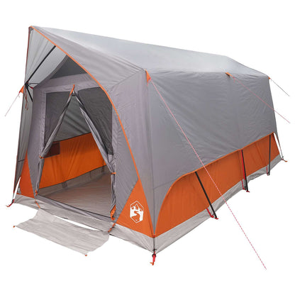vidaXL Tunnel Tent Grey and Orange 8-Person Polyester and Steel