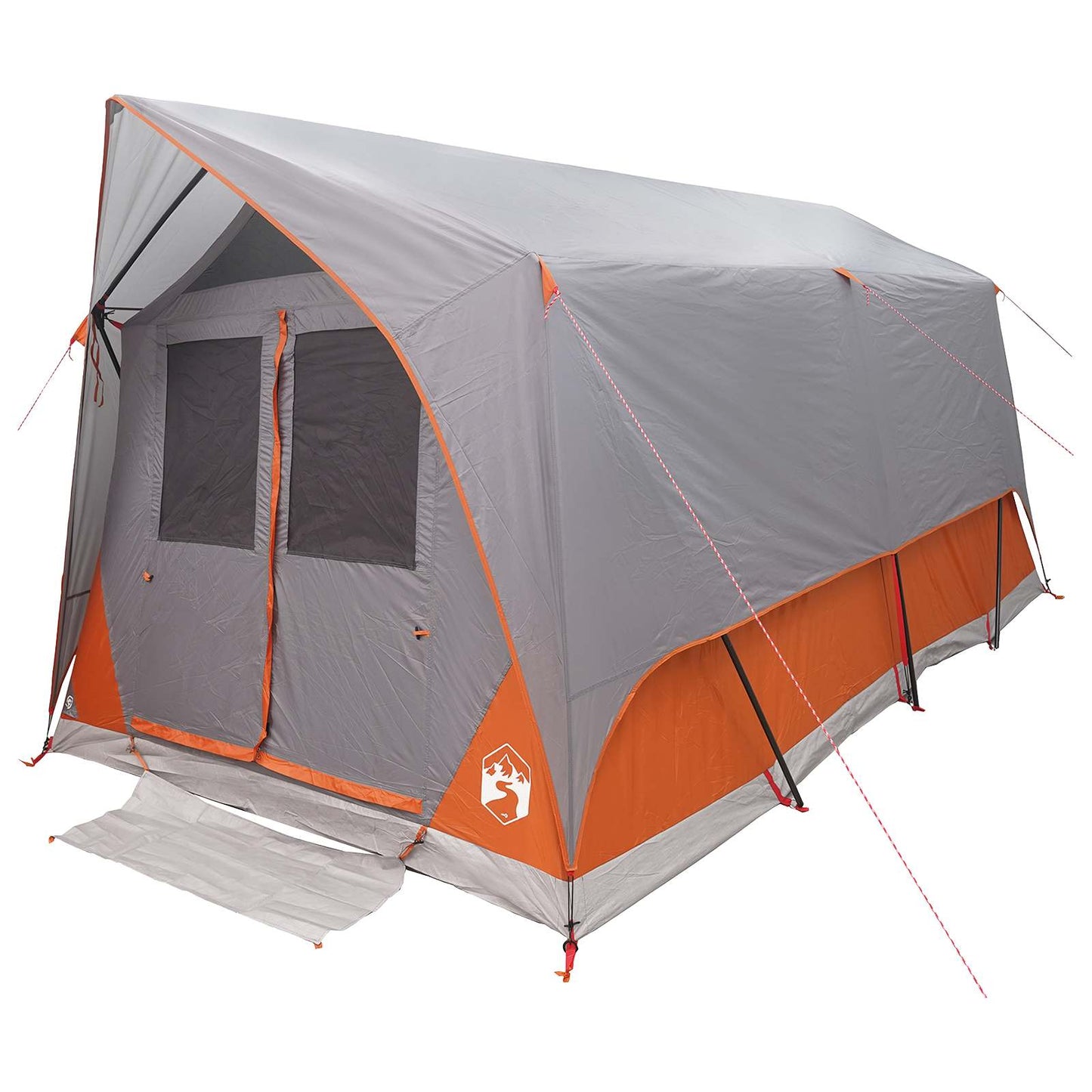 vidaXL Tunnel Tent Grey and Orange 8-Person Polyester and Steel