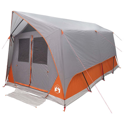 vidaXL Tunnel Tent Grey and Orange 8-Person Polyester and Steel