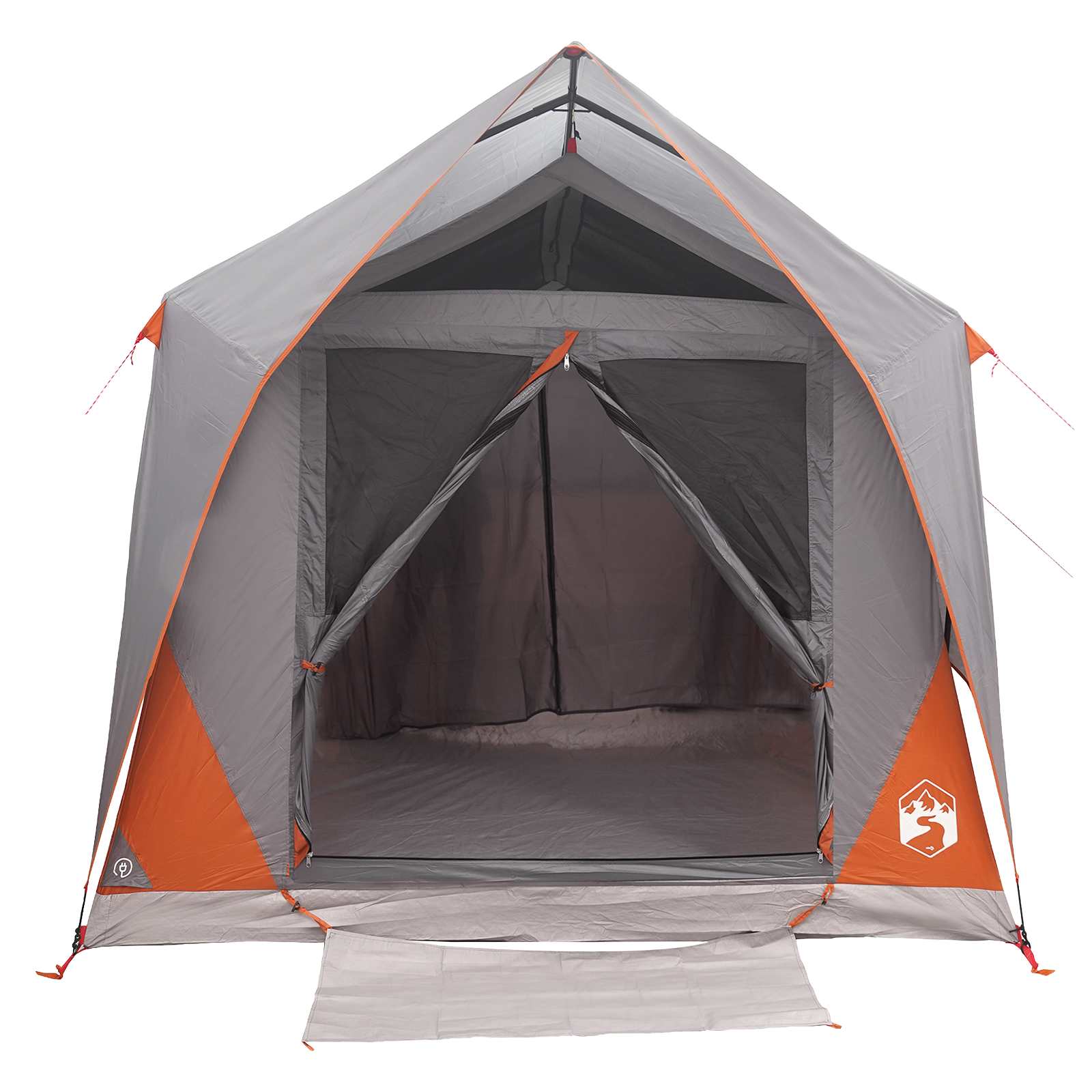 vidaXL Tunnel Tent Grey and Orange 8-Person Polyester and Steel