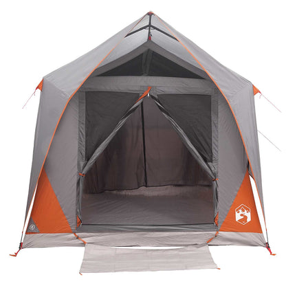 vidaXL Tunnel Tent Grey and Orange 8-Person Polyester and Steel