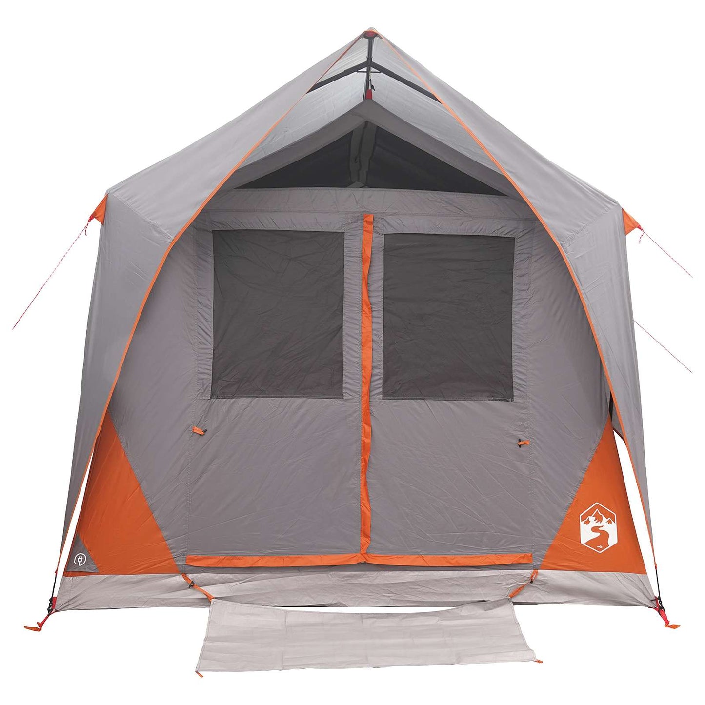 vidaXL Tunnel Tent Grey and Orange 8-Person Polyester and Steel