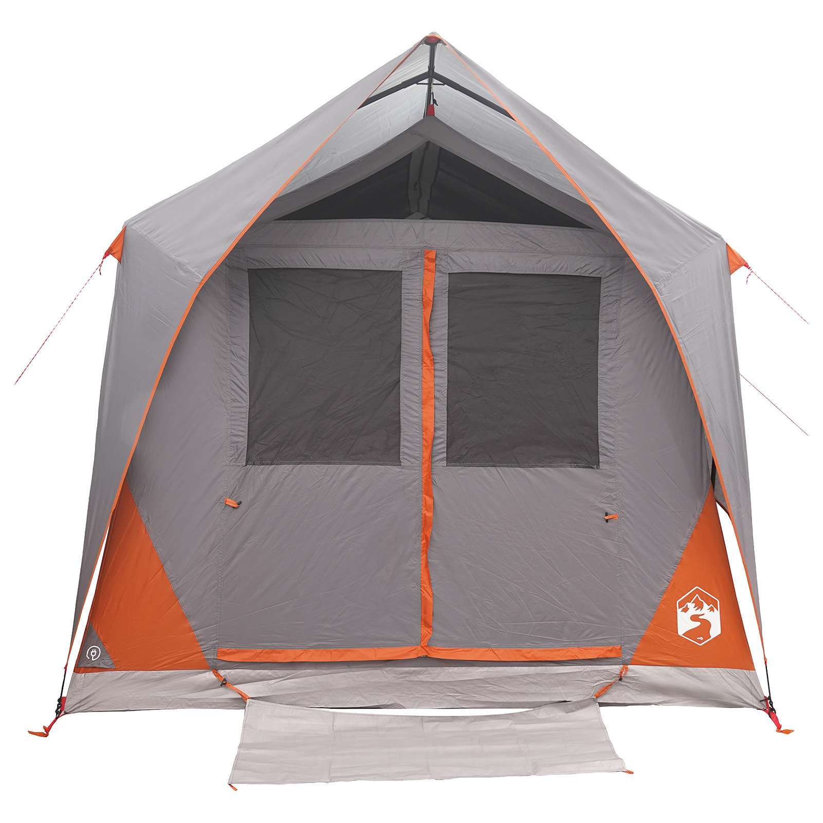 vidaXL Tunnel Tent Grey and Orange 8-Person Polyester and Steel