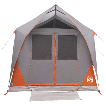 vidaXL Tunnel Tent Grey and Orange 8-Person Polyester and Steel