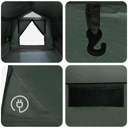 vidaXL Tunnel Tent with Roof Army green 8-Person Polyester and Steel