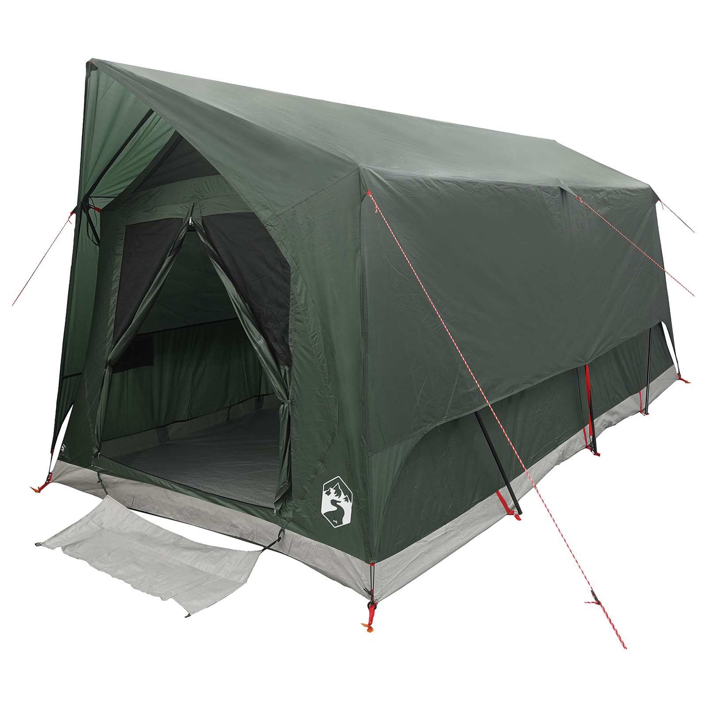 vidaXL Tunnel Tent with Roof Army green 8-Person Polyester and Steel