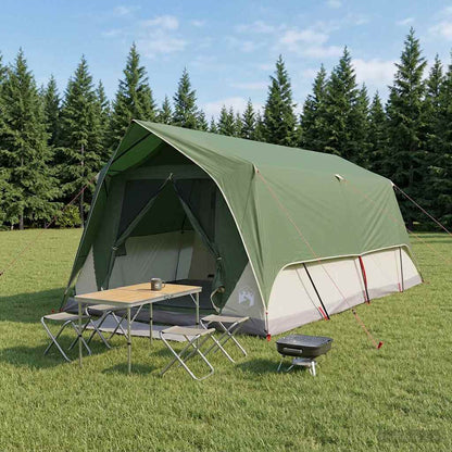 vidaXL Tunnel Tent with Roof Green 10-Person Polyester and Steel