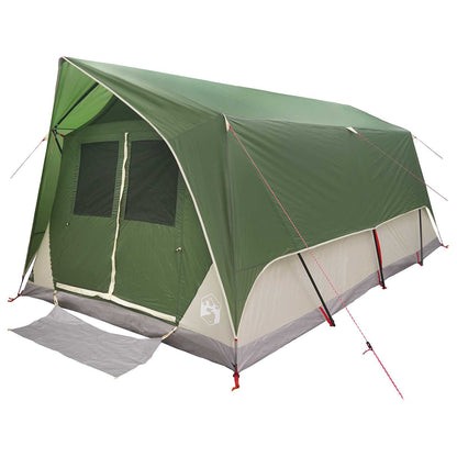 vidaXL Tunnel Tent with Roof Green 10-Person Polyester and Steel