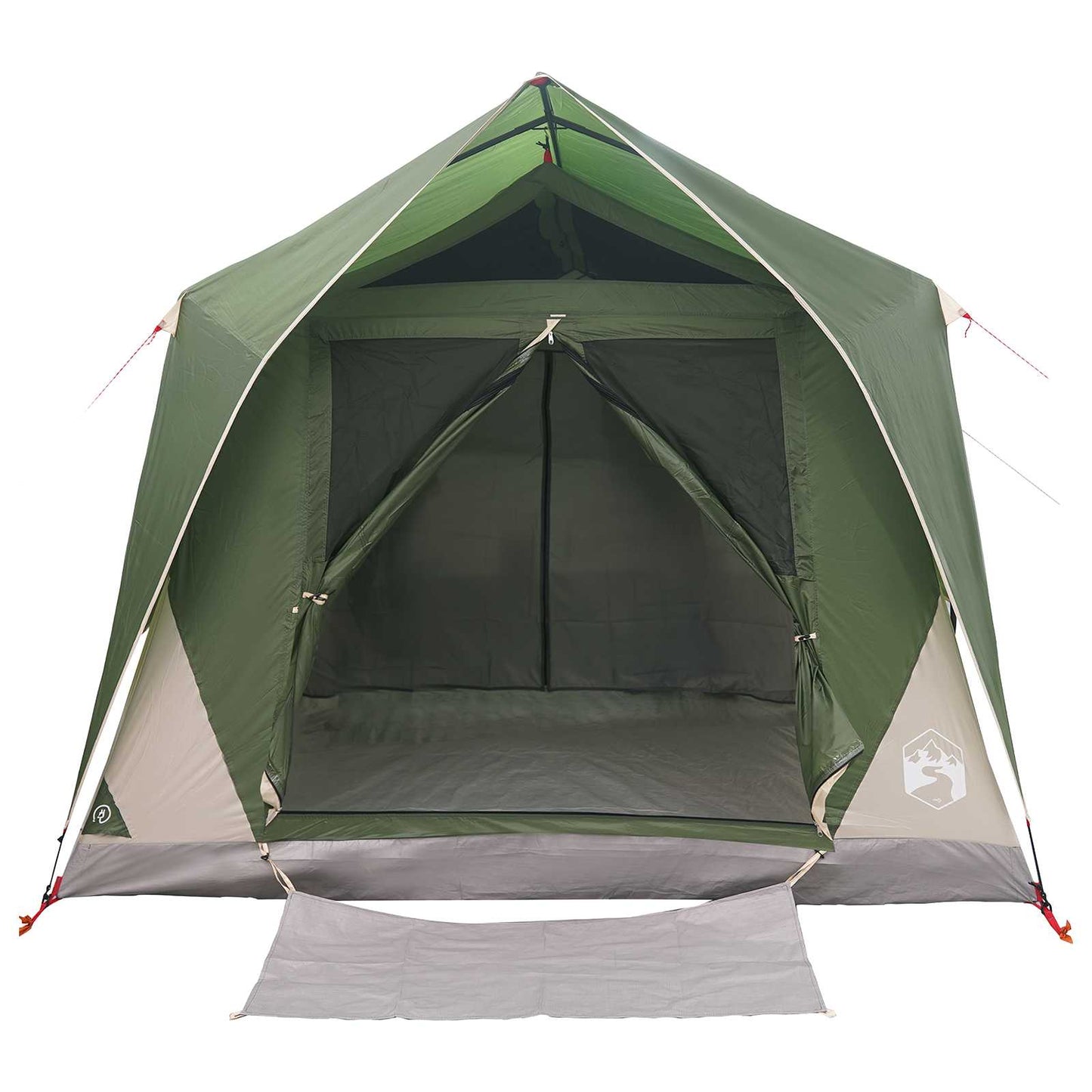 vidaXL Tunnel Tent with Roof Green 10-Person Polyester and Steel