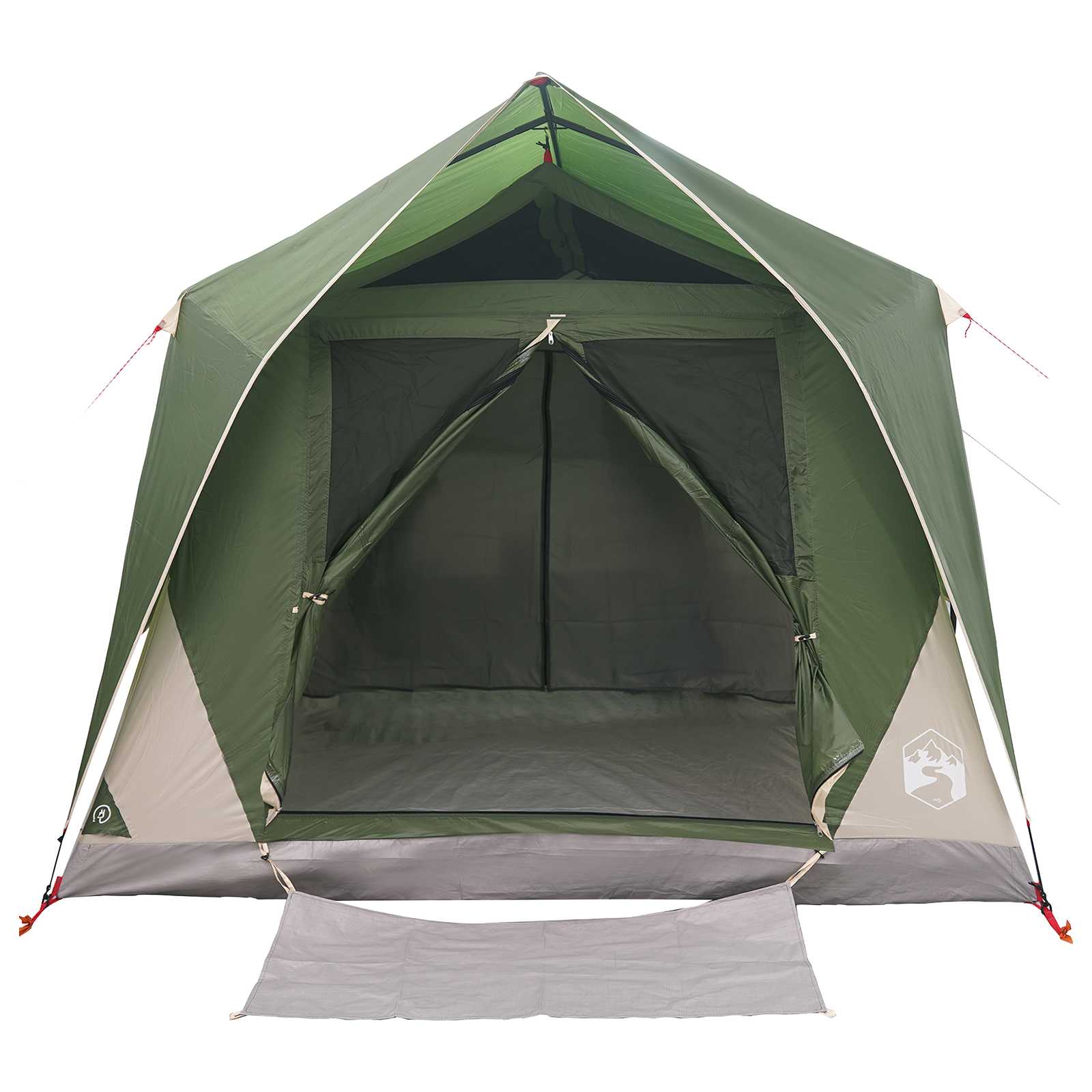 vidaXL Tunnel Tent with Roof Green 10-Person Polyester and Steel