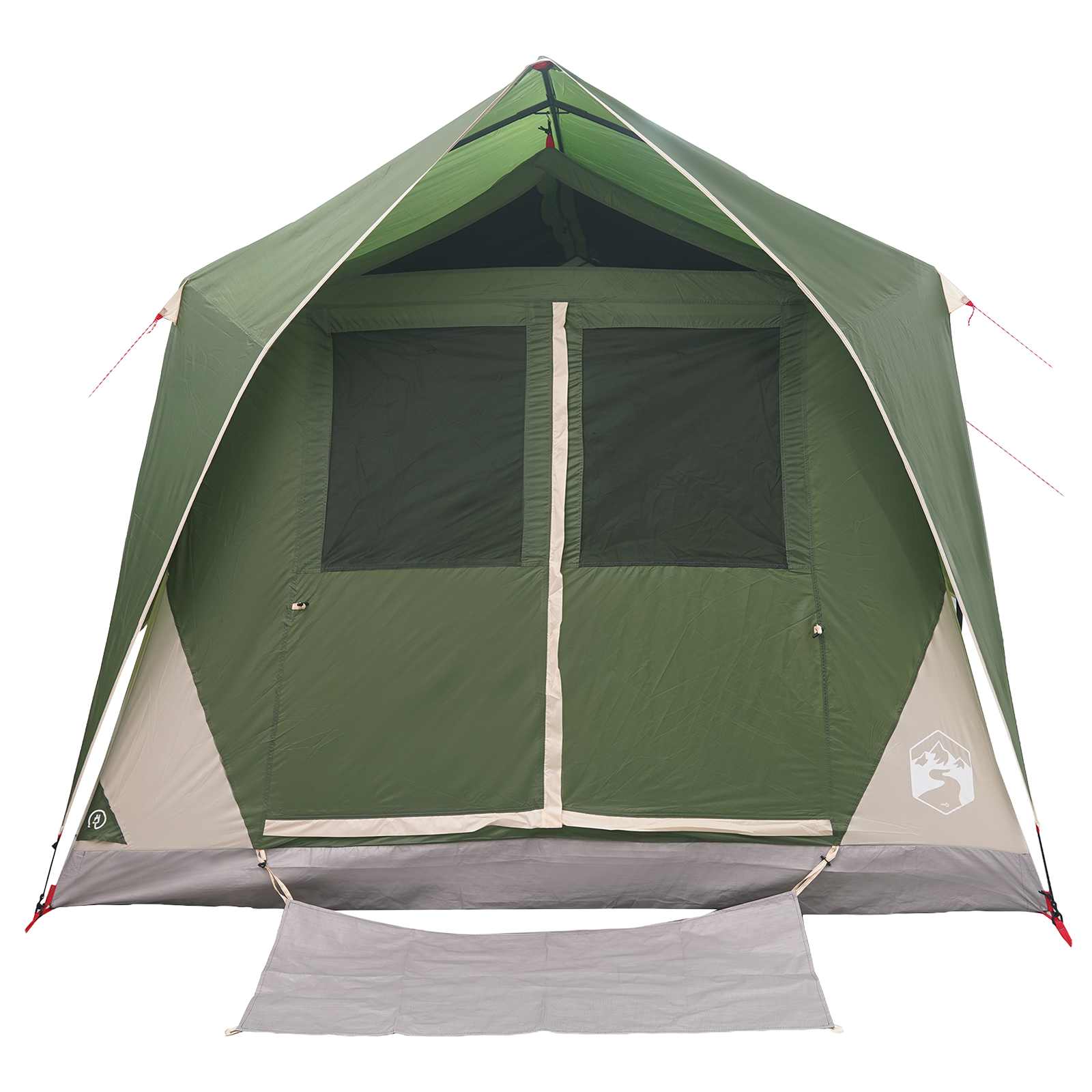 vidaXL Tunnel Tent with Roof Green 10-Person Polyester and Steel