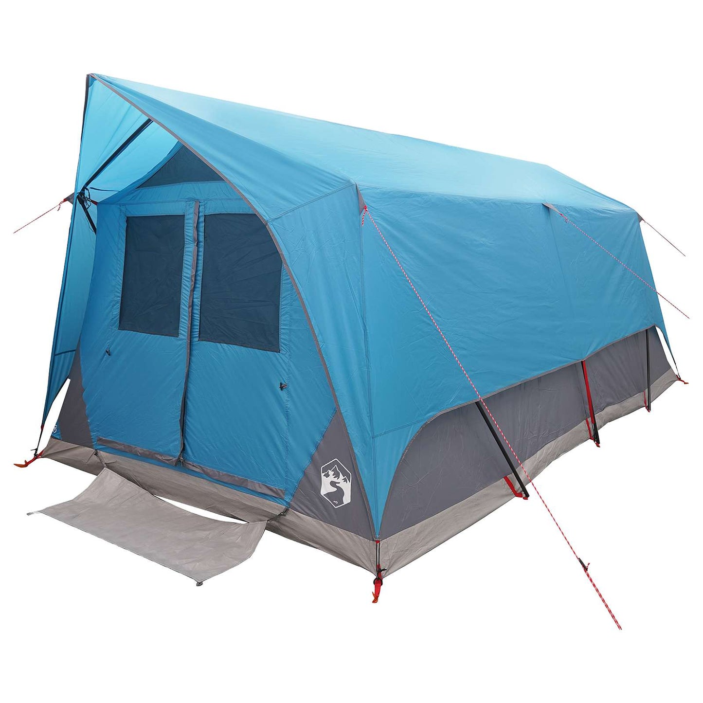 vidaXL Tunnel Tent with Roof Blue 10-Person Polyester and Steel