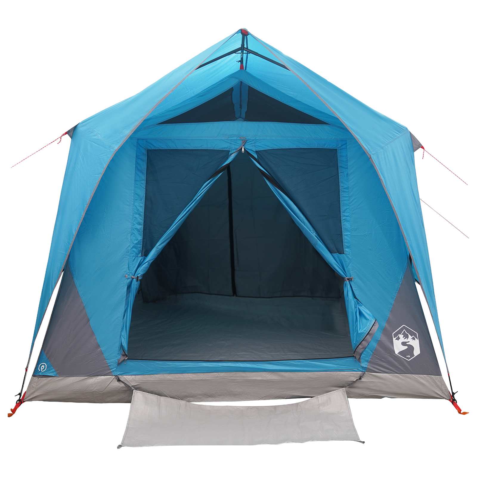 vidaXL Tunnel Tent with Roof Blue 10-Person Polyester and Steel