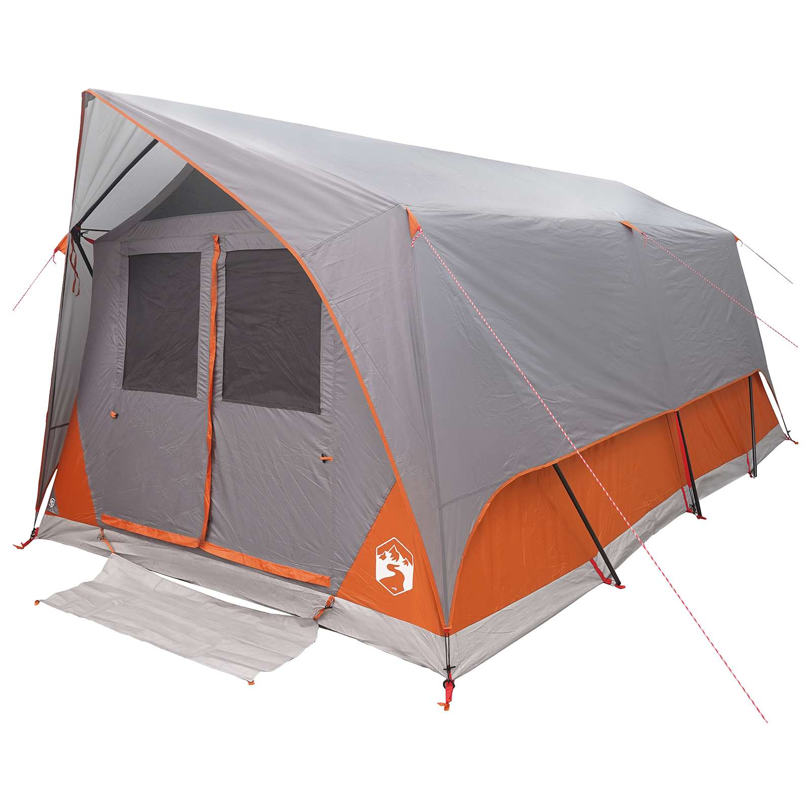 vidaXL Tunnel Tent Grey and Orange 10-Person Polyester and Steel
