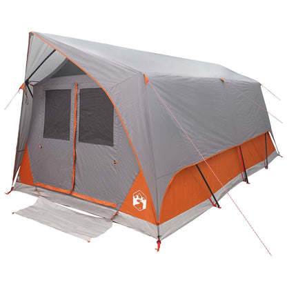 vidaXL Tunnel Tent Grey and Orange 10-Person Polyester and Steel
