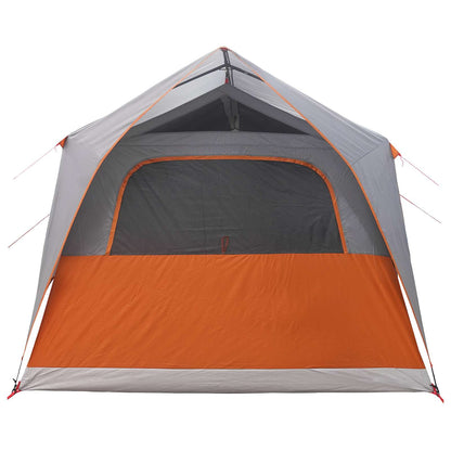vidaXL Tunnel Tent Grey and Orange 10-Person Polyester and Steel