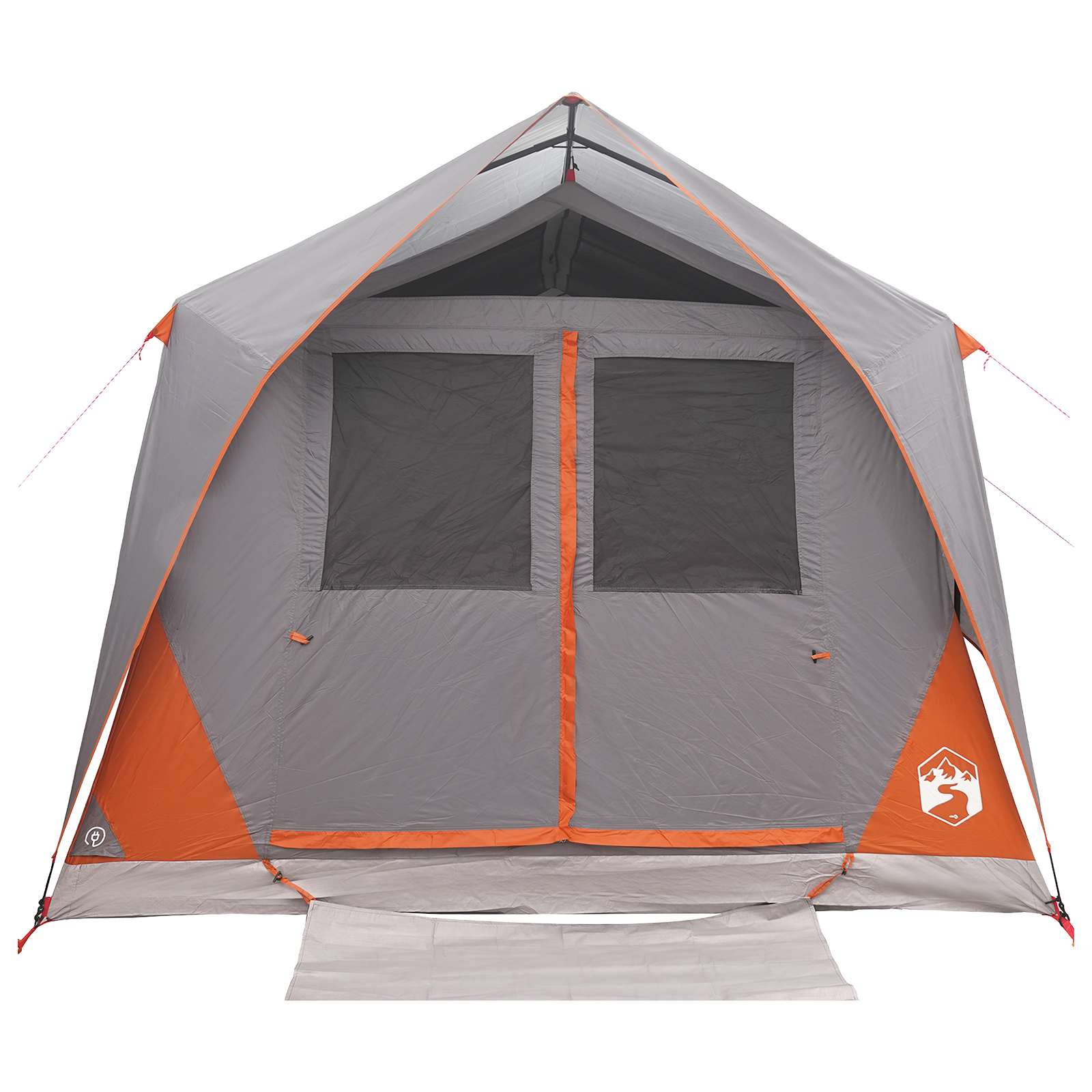 vidaXL Tunnel Tent Grey and Orange 10-Person Polyester and Steel
