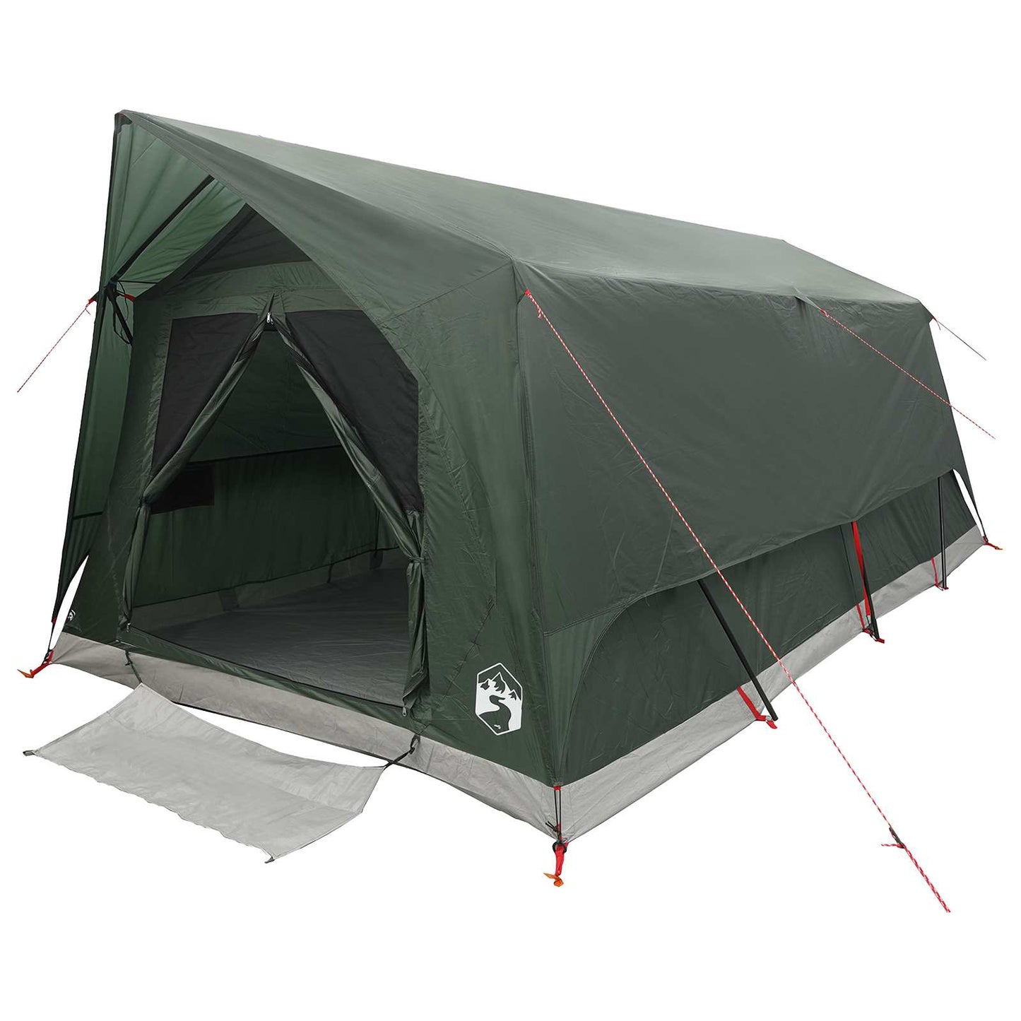 vidaXL Tunnel Tent with Roof Army green 10-Person Polyester and Steel