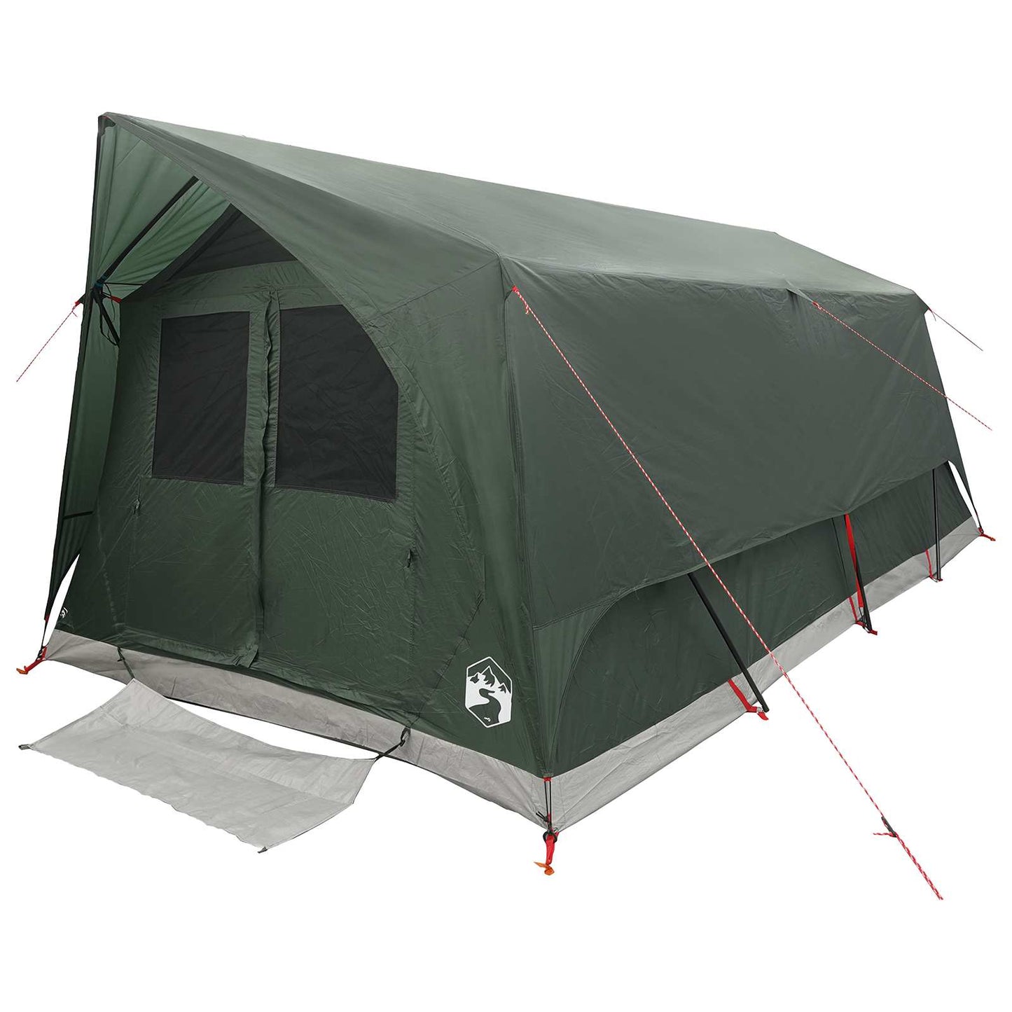 vidaXL Tunnel Tent with Roof Army green 10-Person Polyester and Steel