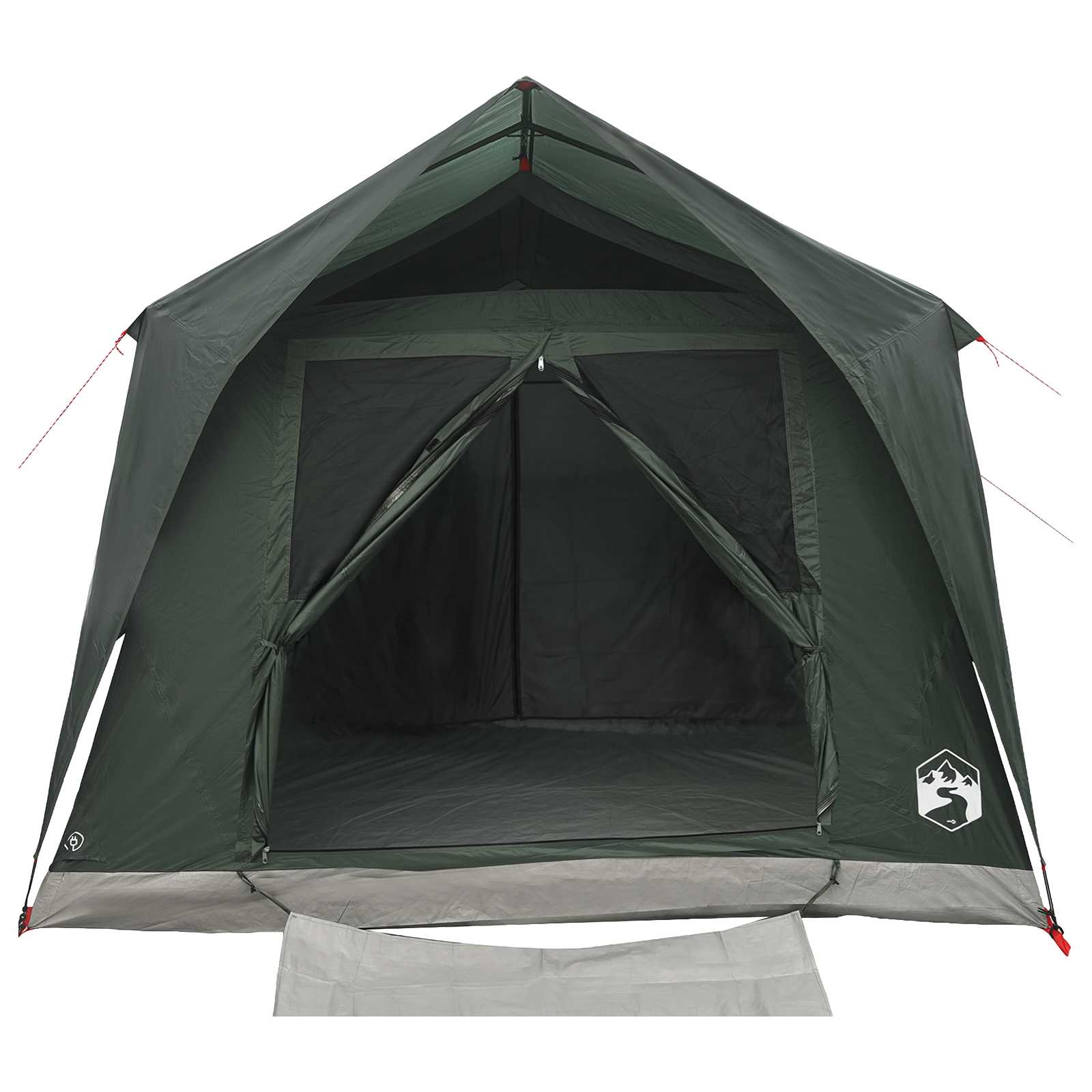 vidaXL Tunnel Tent with Roof Army green 10-Person Polyester and Steel