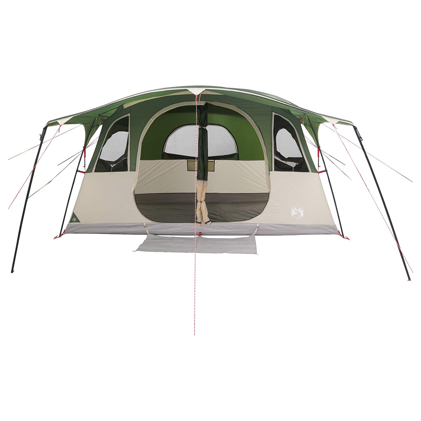 vidaXL Tunnel Tent 10-Person Green Polyester and Steel - 366 x 244 x 198 cm