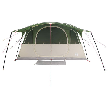 vidaXL Tunnel Tent 10-Person Green Polyester and Steel - 366 x 244 x 198 cm
